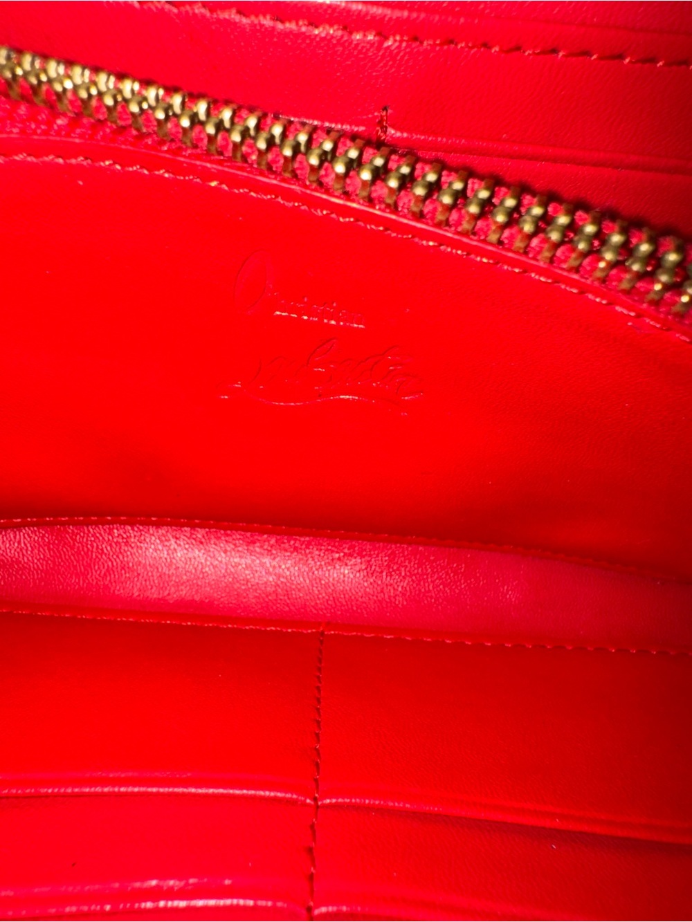 Christian Louboutin "Panettone" long zip-around wallet calf skin leather. Euc - Picture 8 of 16